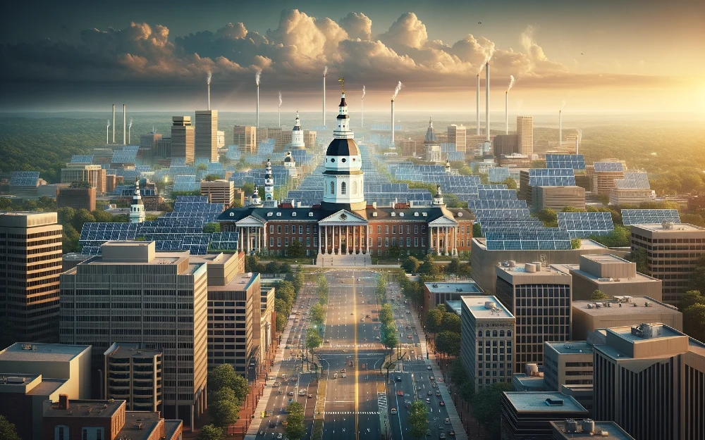 Annapolis, Maryland imagined by AI powered with solar energy.