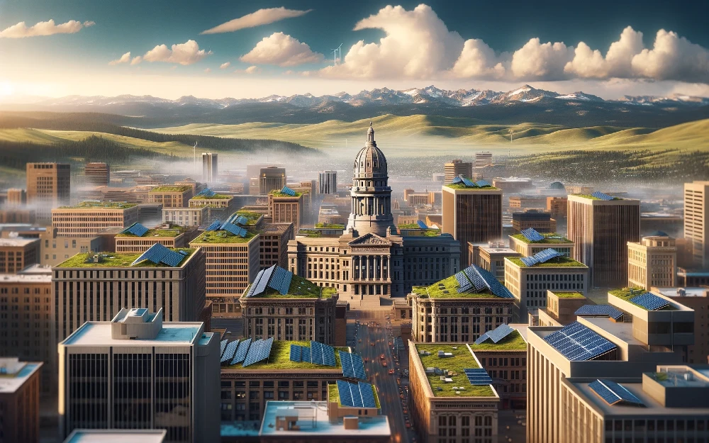 Cheyenne, Wyoming imagined by AI powered with solar energy.