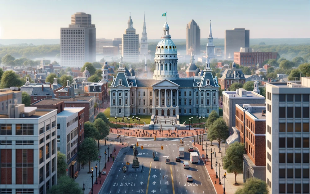 Current Dover, Delaware envisioned by AI.
