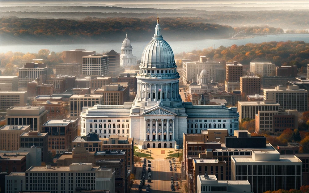 Current Madison, Wisconsin envisioned by AI.
