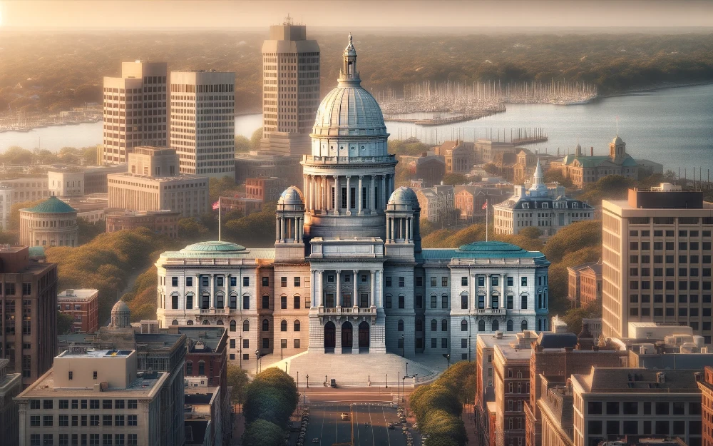 Current Providence, Rhode Island envisioned by AI.
