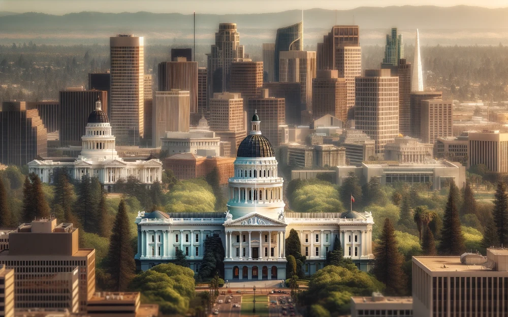 Current Sacramento, California envisioned by AI.
