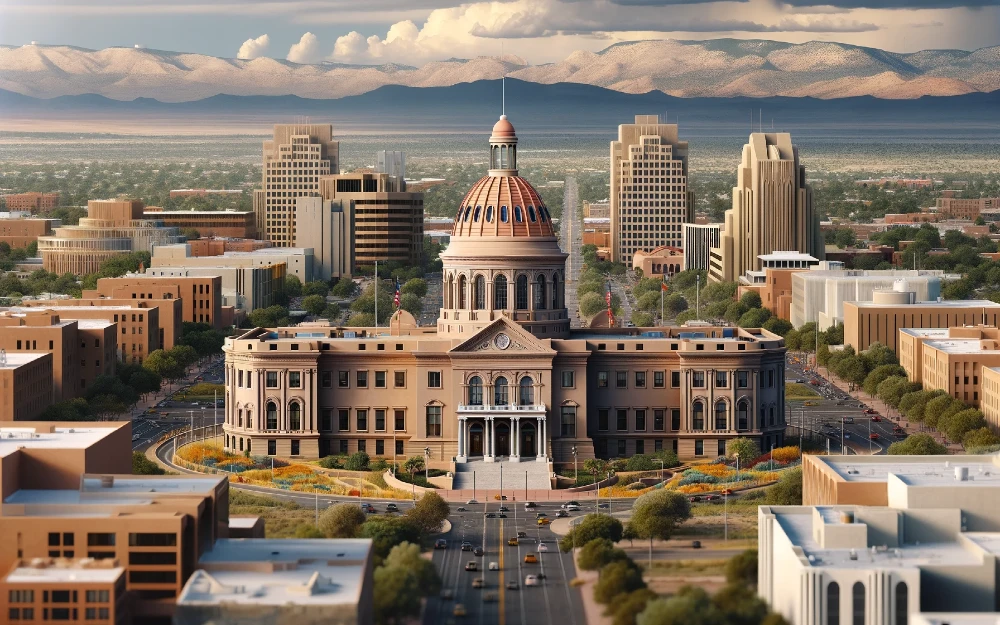 Current Santa Fe, New Mexico envisioned by AI.